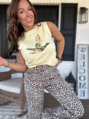 Duck Darling Sweater Vest- Lemon Cream