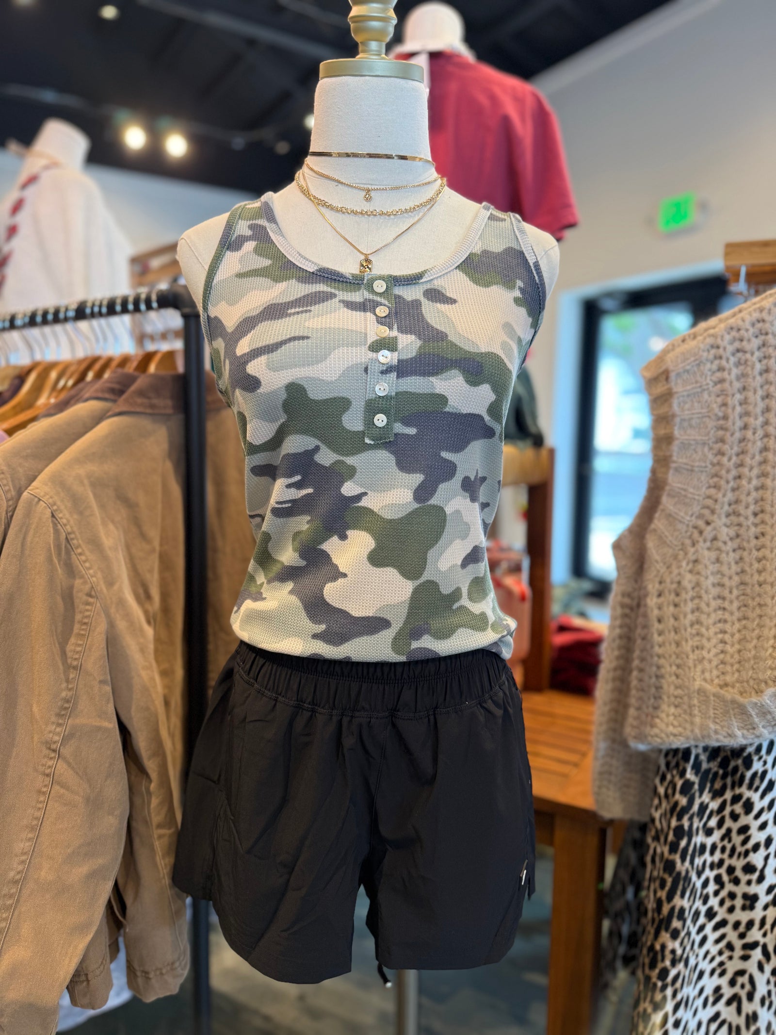 Heather Lynn Camo Scoop Neck Top