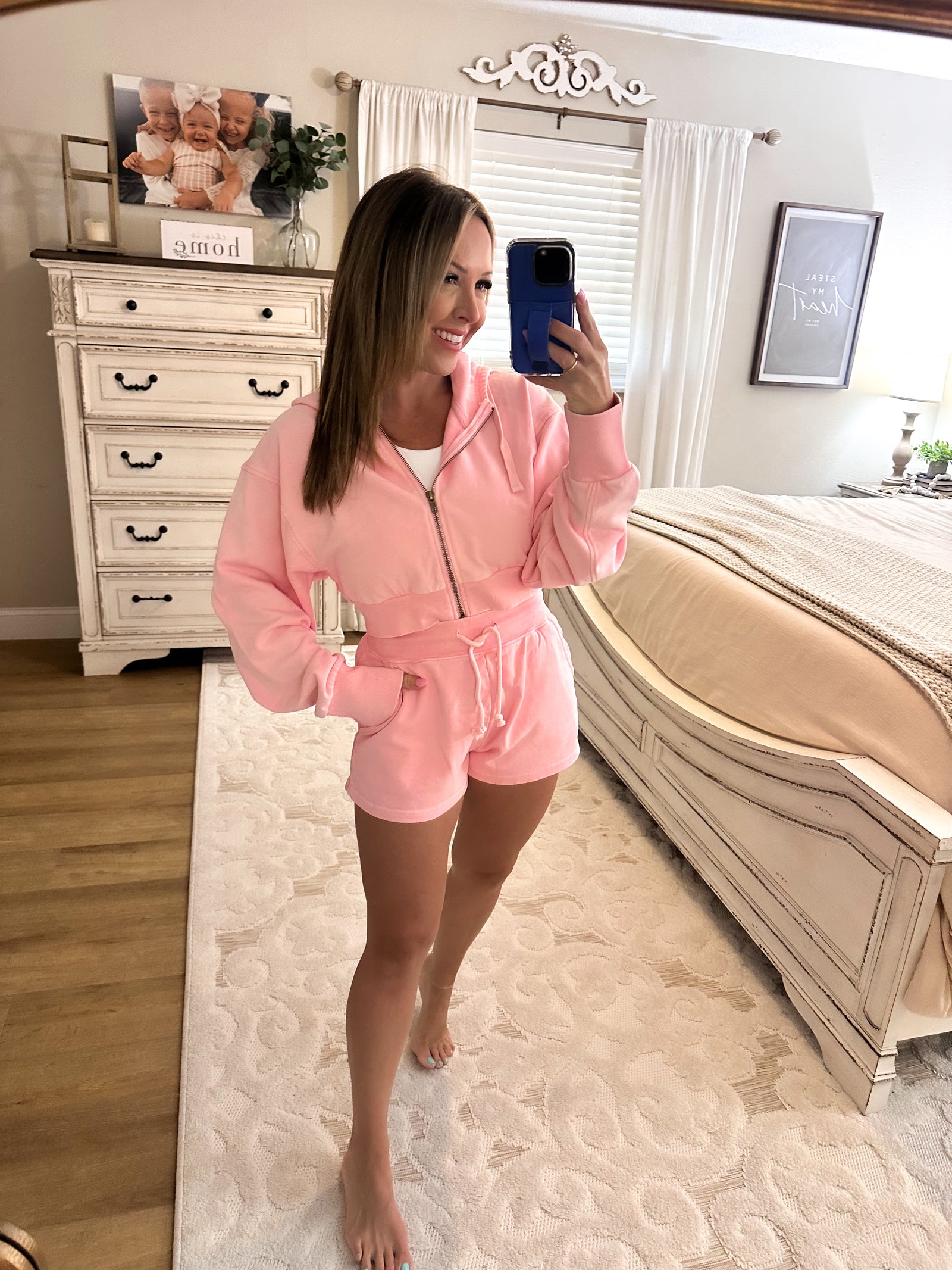 Think Again Mineral Wash Oversized Crop Jacket