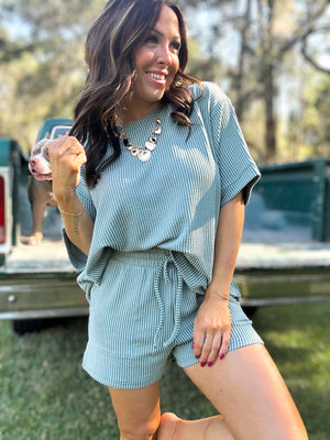 DOORBUSTER - Ali Ribbed Shorts - Jade