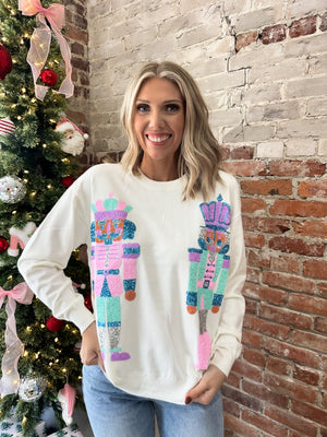 Feeling Festive Sequin Nutcracker Sweater