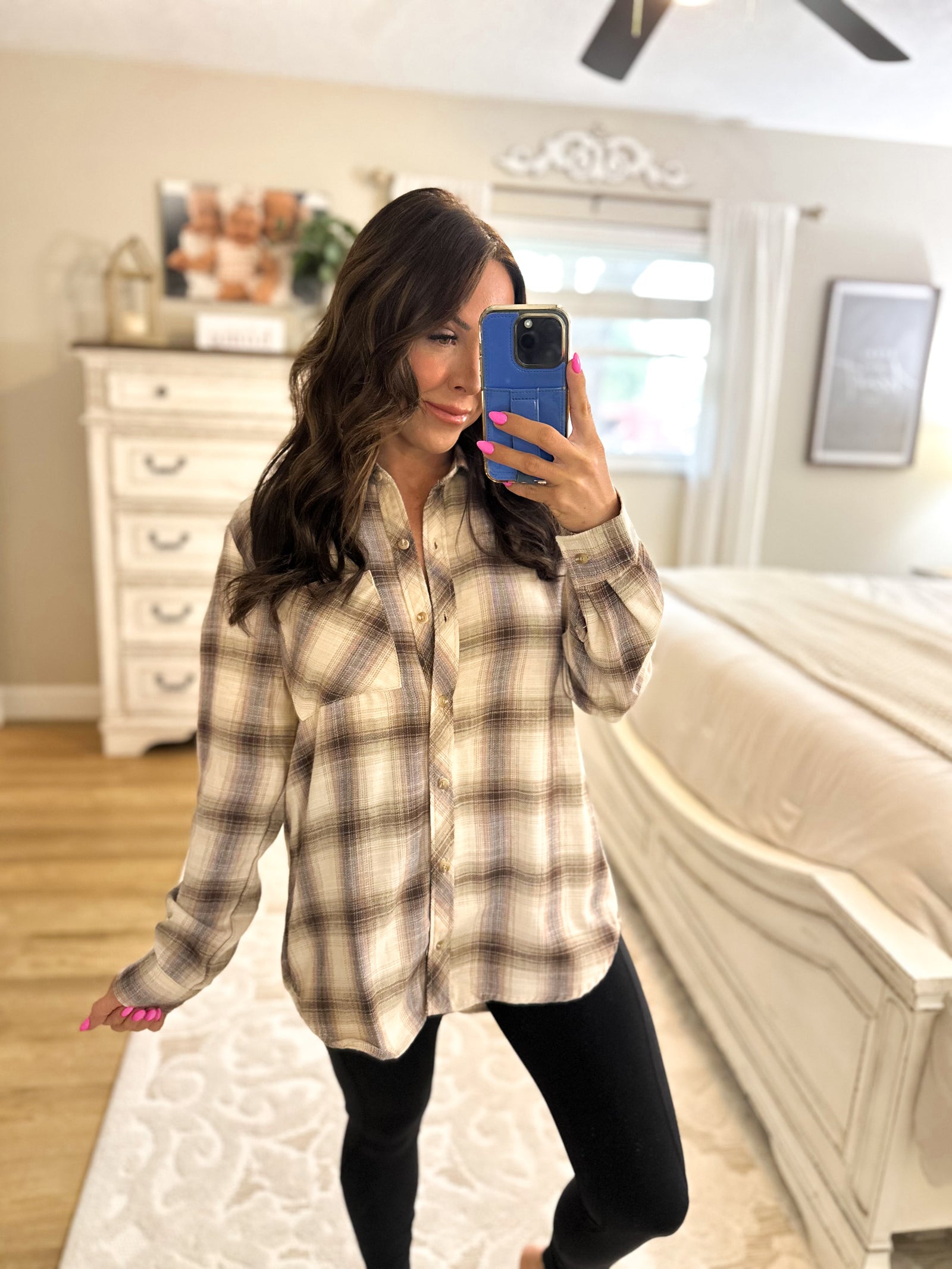 Can't Live Without You Flannel Top- Caramel