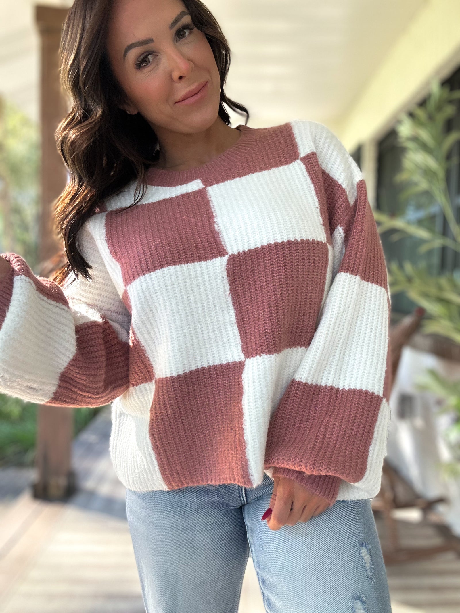Audrey Checkered Sweater
