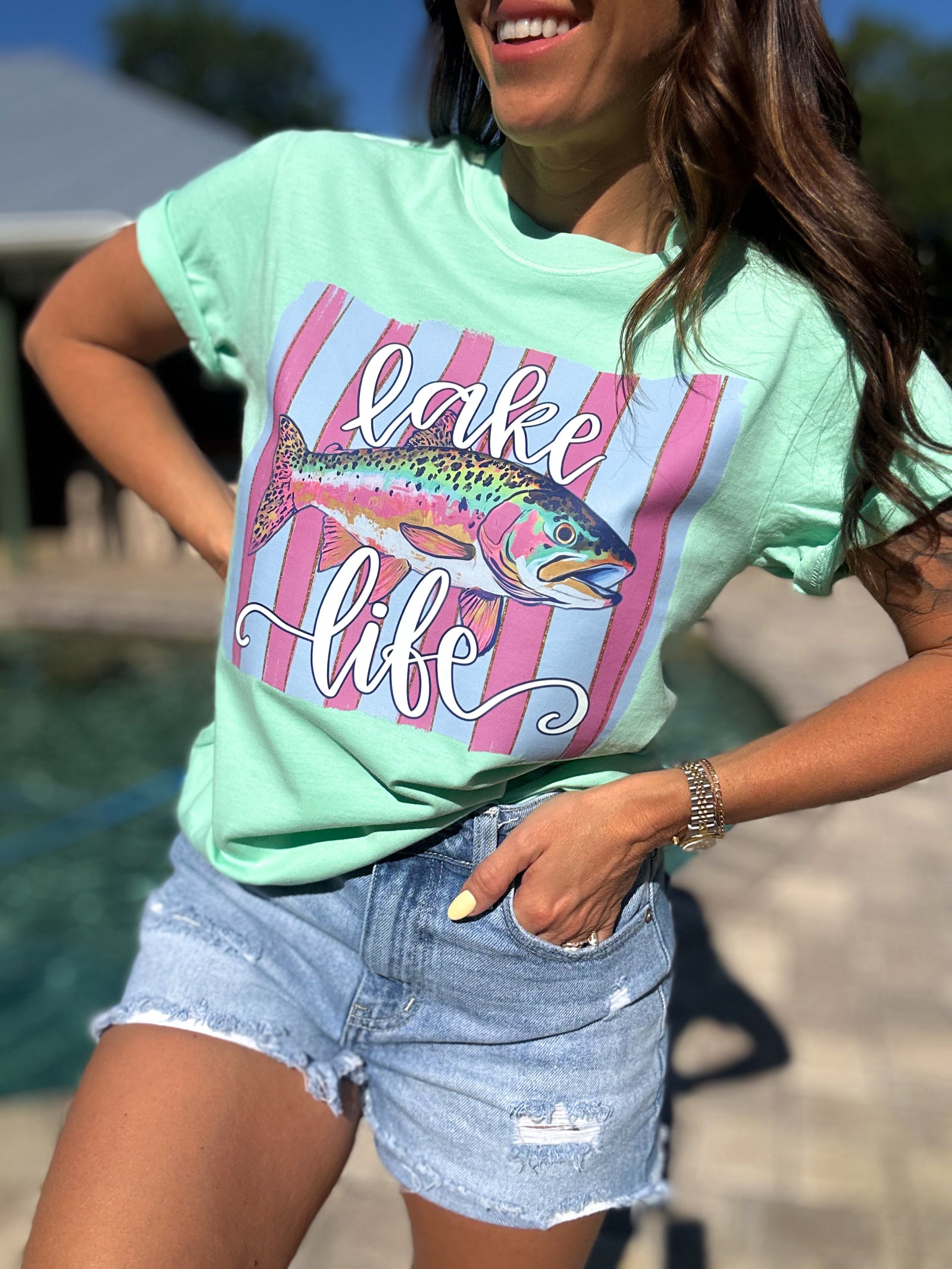 Lake Life Comfort Colors Tee - Island Reef