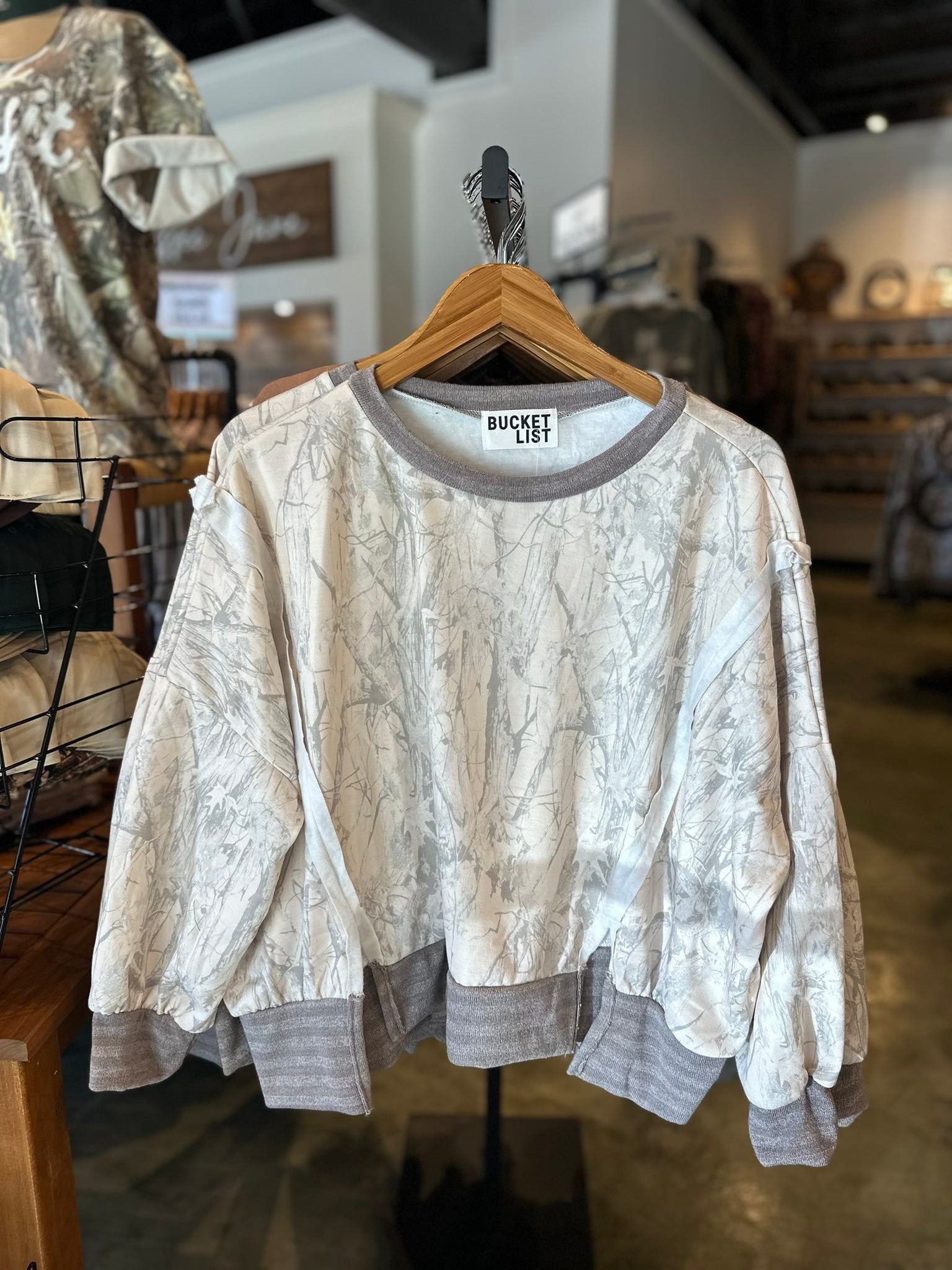 Camo Queen Raw Edge Top