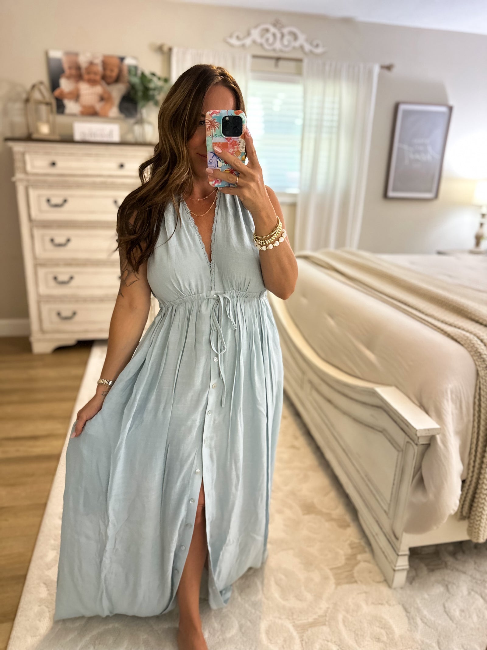Sophia Maxi Dress - Misty Blue