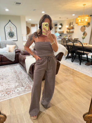 Georgina Striped Pants - Brown