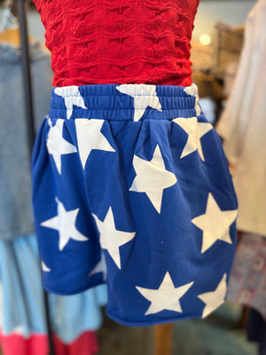 All American Girl French Terry Shorts - Royal