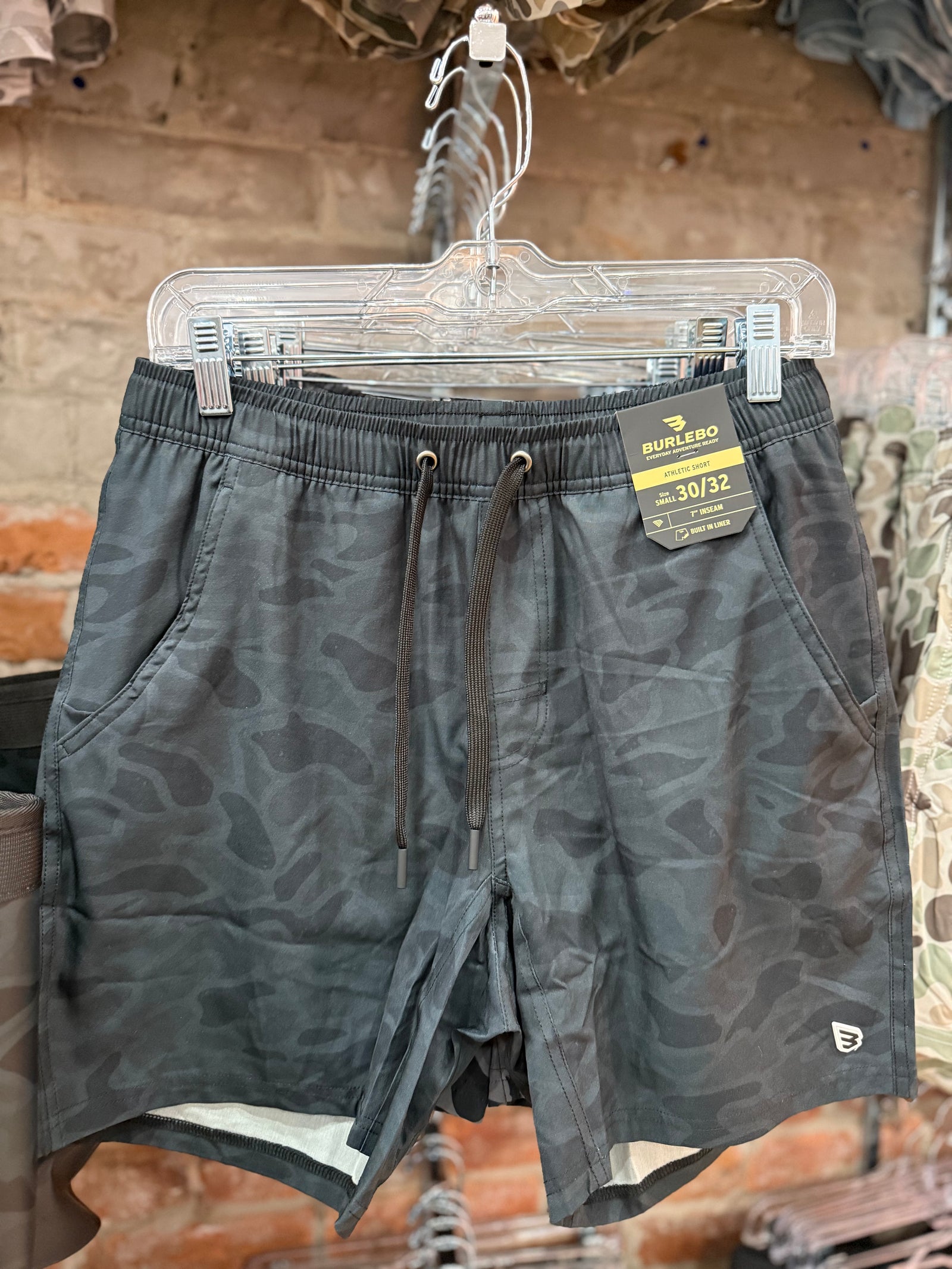 Burlebo Athletic Shorts - Black Camo 5.5" & 7"