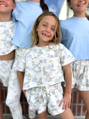 Youth Local Girl Boxy Crop Tee - Saltwater Camo