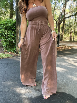 Scarlett Lounge Jumpsuit- Chocolate