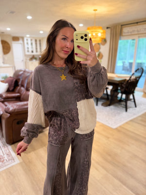 Sylvie Leopard Knit Sweater Top