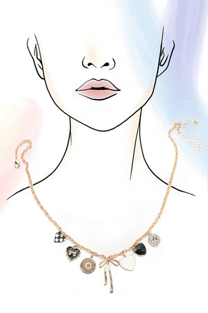 Heart of Checker Charm Necklace