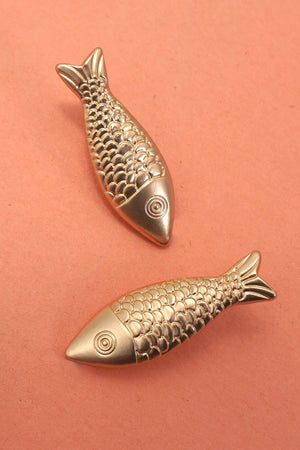 Gold Fish Stud Earrings