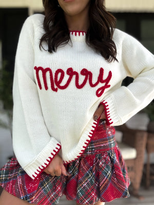 Merry and Bright Holiday Knitted Sweater