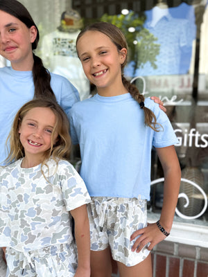 Youth Local Girl Boxy Crop Tee - Periwinkle