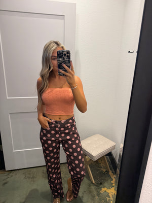 Betty Polka Dot Print Wide Straight Leg Jeans