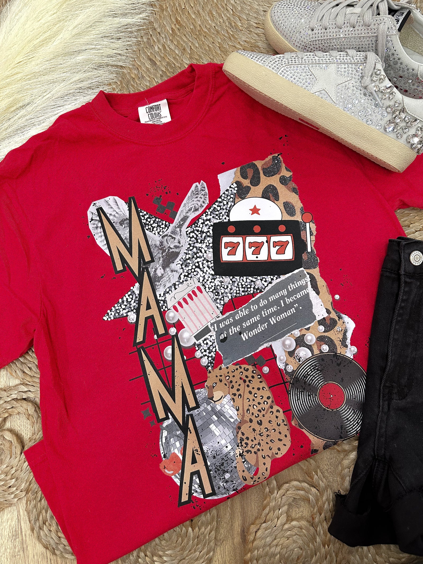 Lucky Mama Collage Comfort Colors Tee