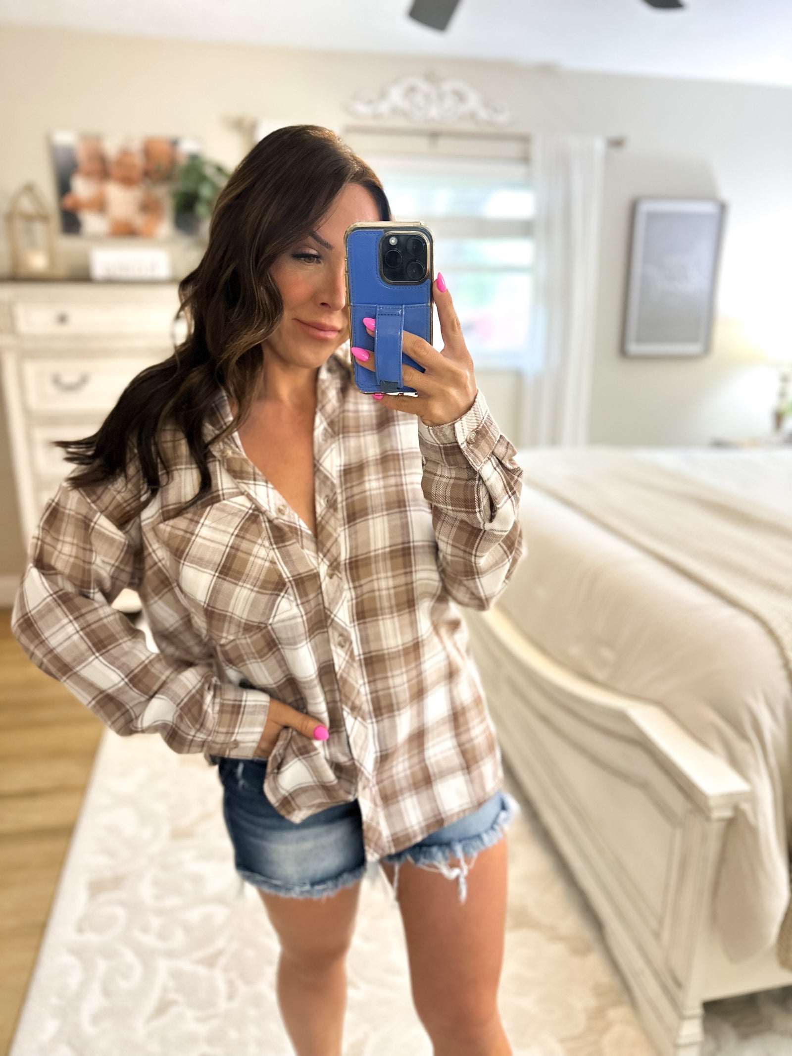 Emilie Plaid Flannel - Mocha