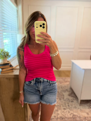 Drake Reversible Striped Tank Top - Fuchsia