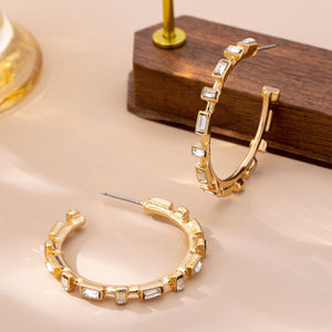 Classic Baguette Hoop Earrings