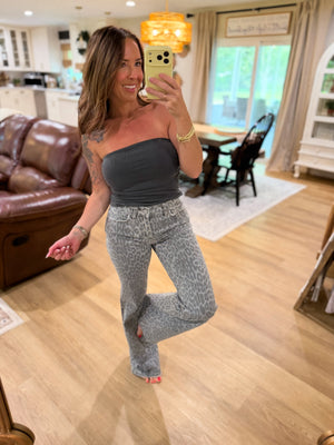 Spencer Ruched Crop Top - Charcoal