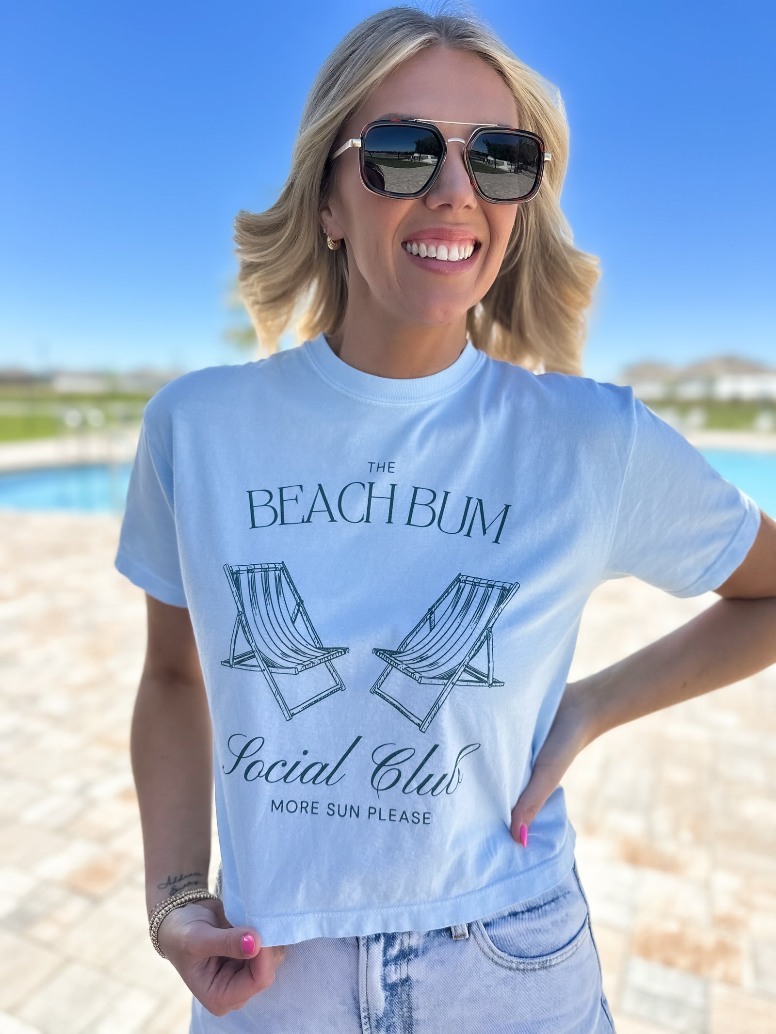 Beach Bum Social Club Cropped Tee