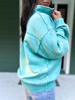 Hollis Acid Wash Fleece Half Zip Pullover