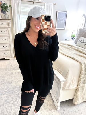 Decisions To Make Tunic Sweater - Black
