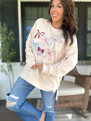 Jingle Bows Fleece Sweater