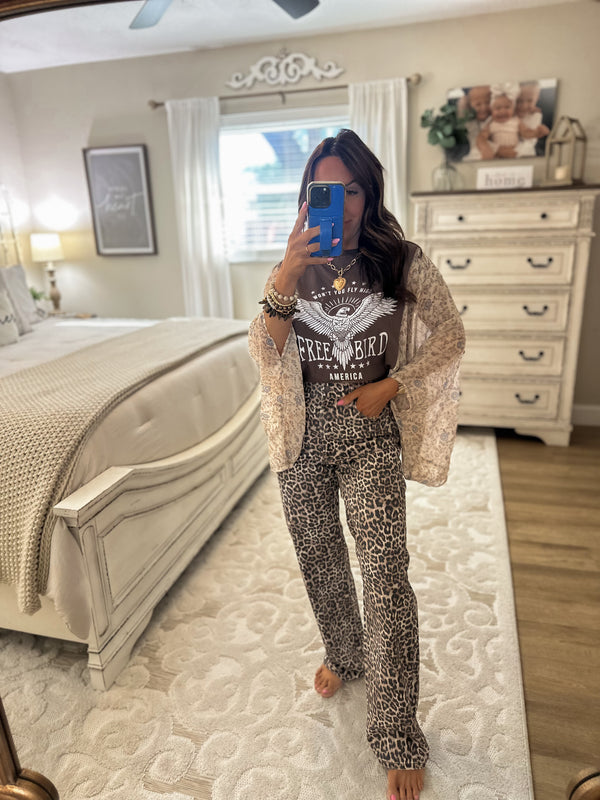 Jackson Leopard Washed Denim Jeans - Tennessee Jane