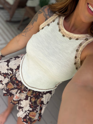 Addison Floral Print Skort - Espresso