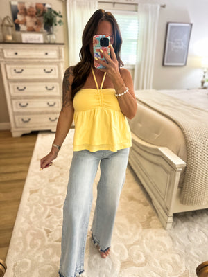 Ollie Halter Tiered Peplum Top