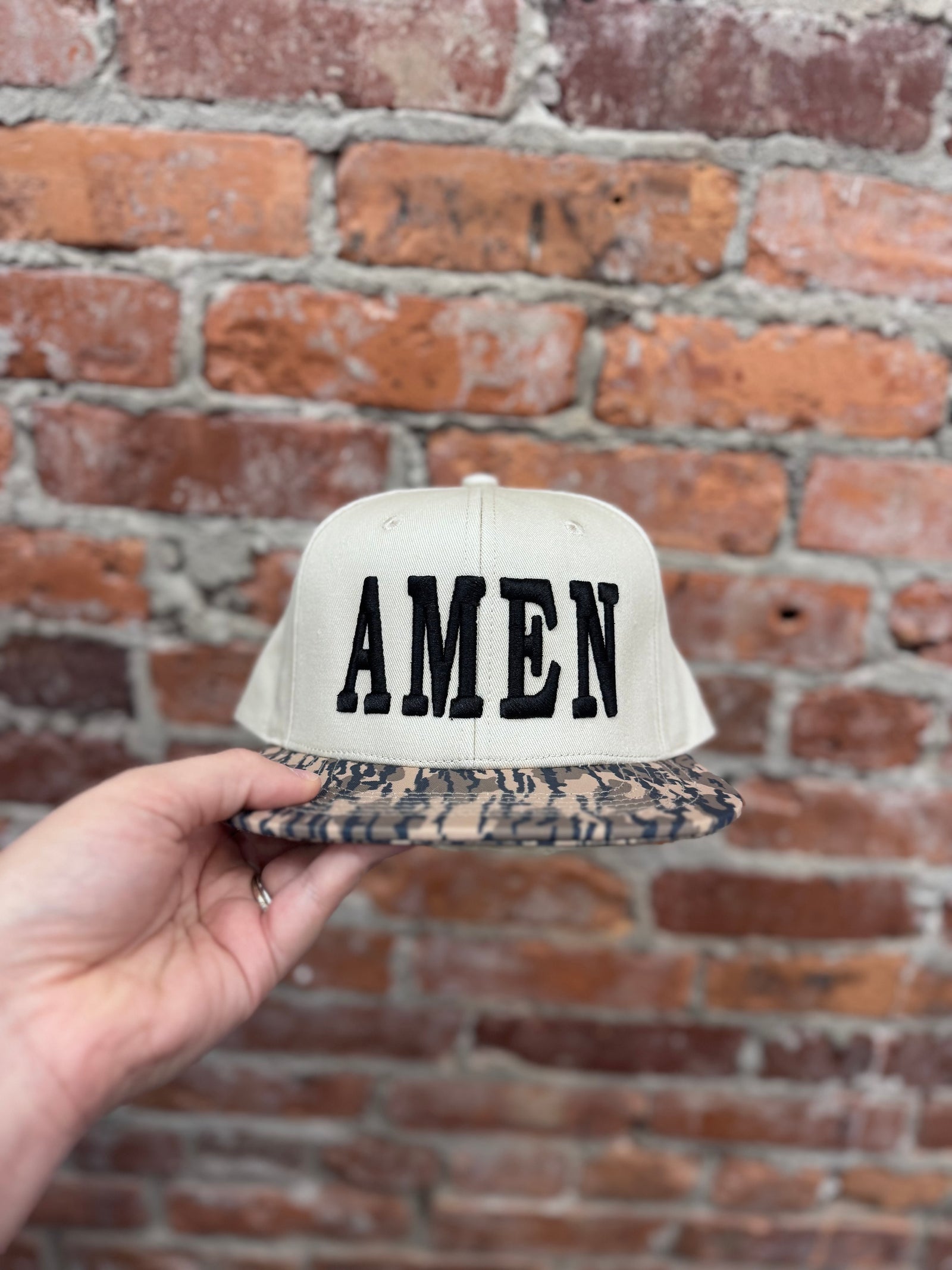 Amen Trucker Hat - White/Bottomland