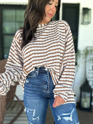 Sadie Textured Striped Knit Top