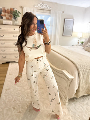 Reese Mallard Denim Wide Leg Jeans