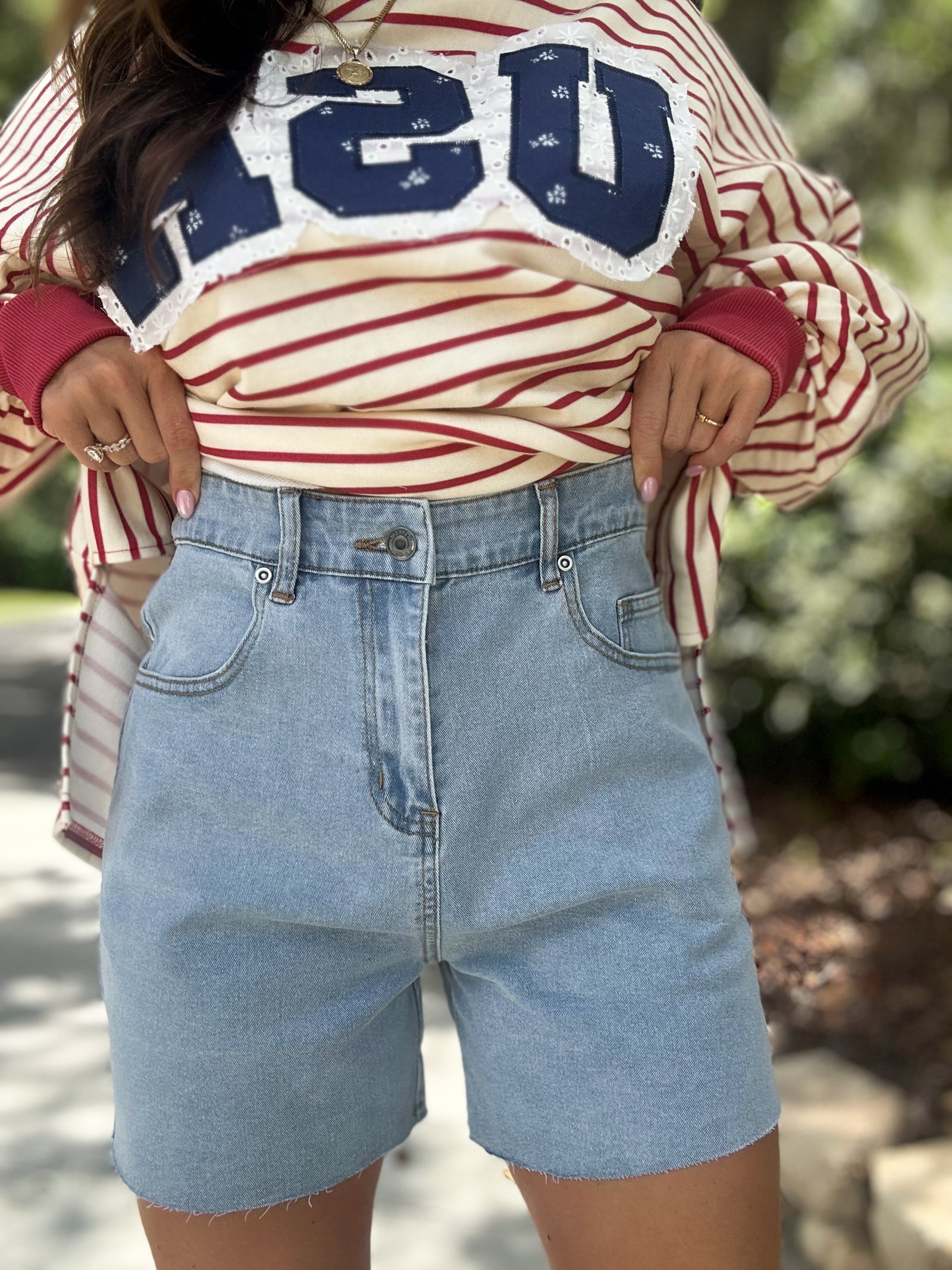 Winnie Star Studded Denim Shorts