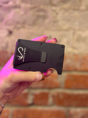 Shoot & Reel Credit Card Wallet- Black Deer Skull