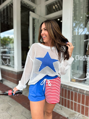 Annie Multi Textured Striped Shorts
