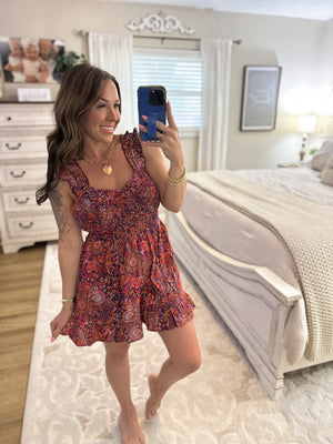 Lane Floral Smocked Bodice Romper