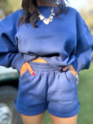 DOORBUSTER - Gabi Round Neck Pullover Light Navy