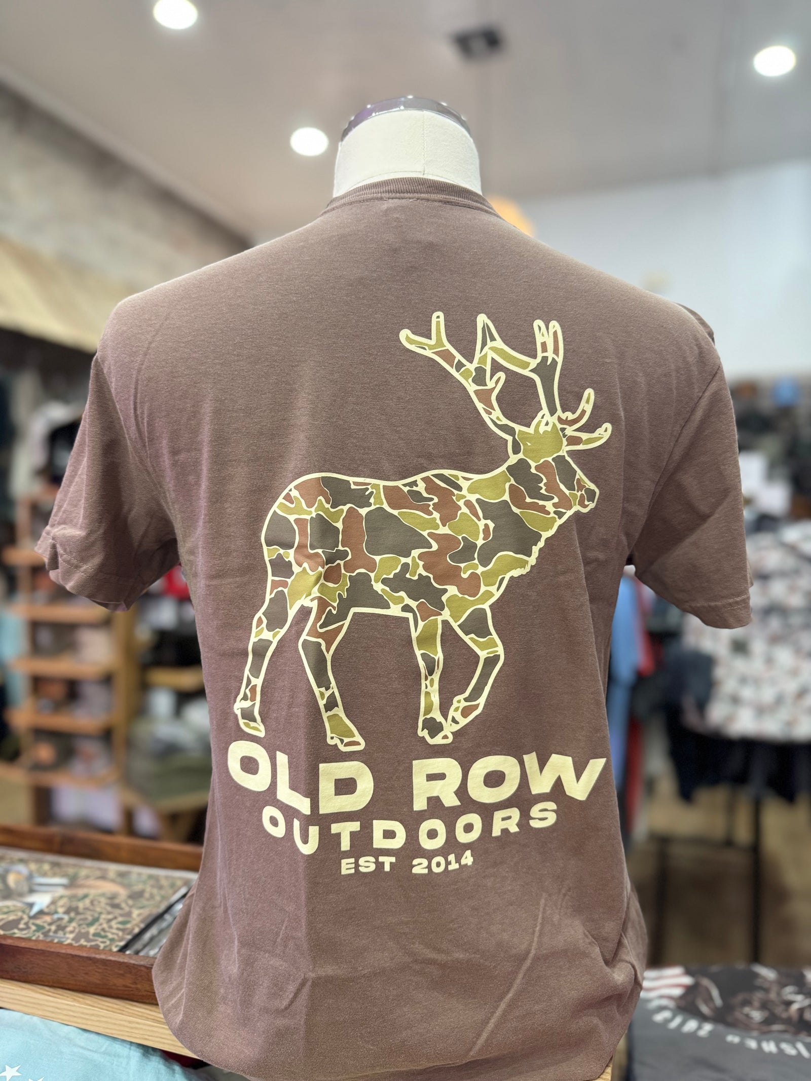 Old Row Camo Moose Tee - Espresso