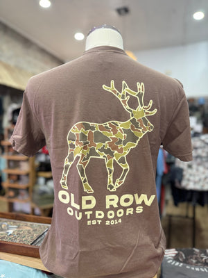 Old Row Camo Moose Tee - Espresso