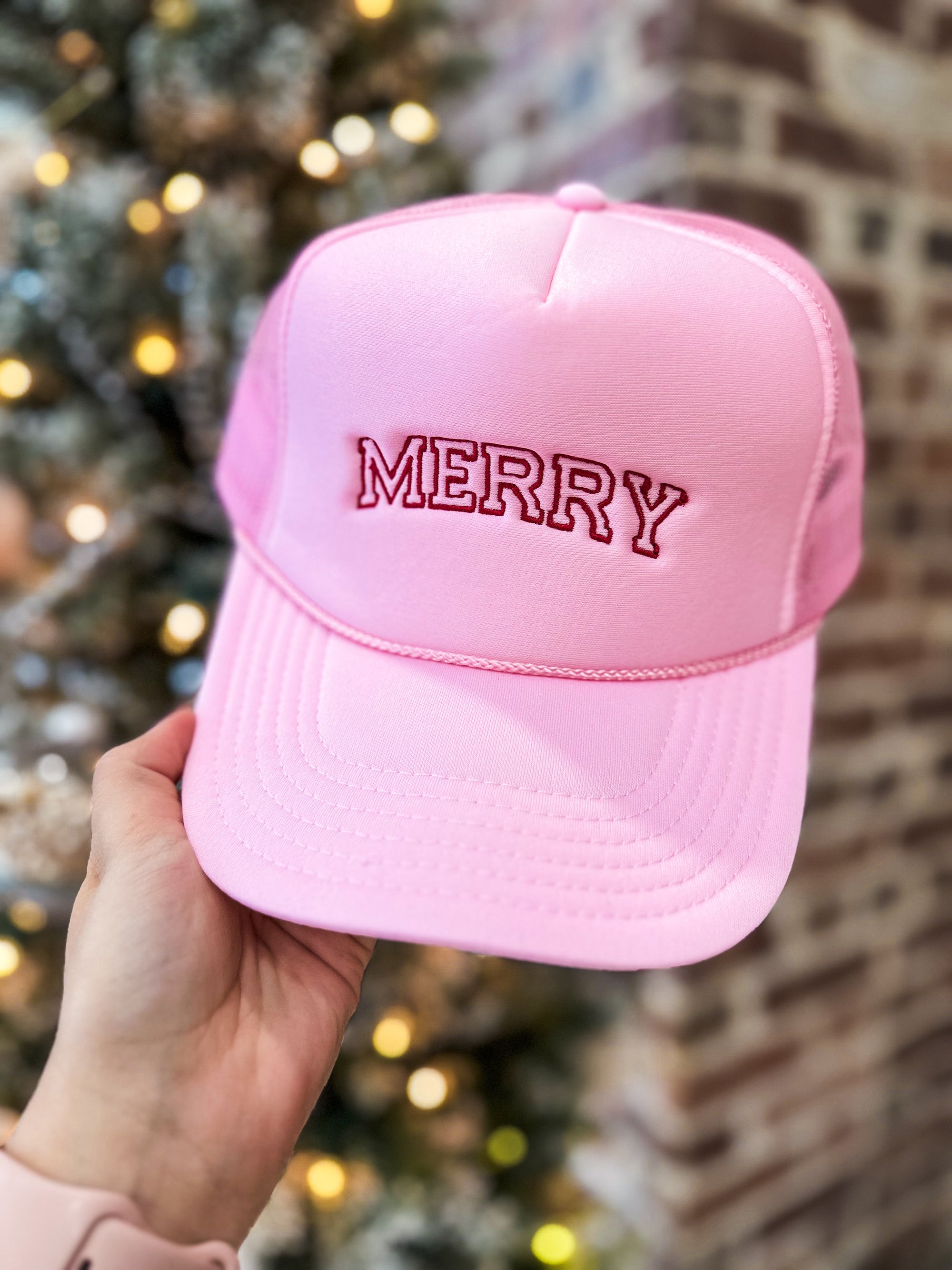Merry Embroidered Trucker Hat