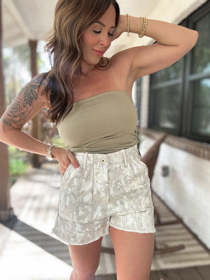 Nothing Compares Double Lined Strapless Top - Fern