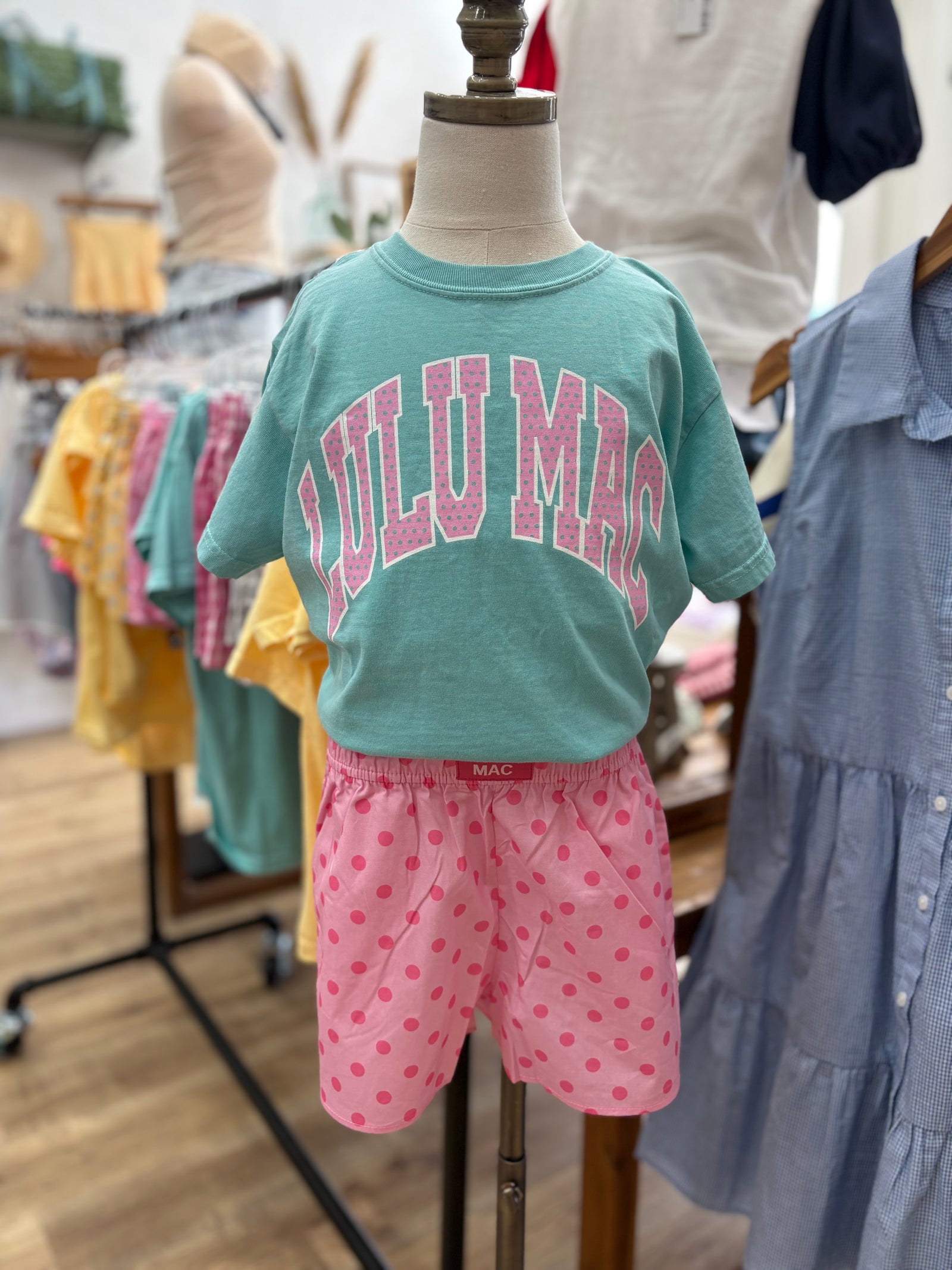 LuluMac Youth Boxer Shorts - Pink Polka Dots