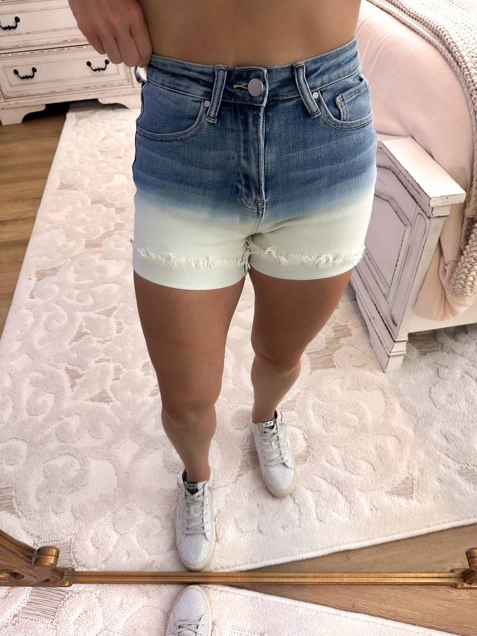 Kelsey High Rise Two-Tone Ombre Shorts