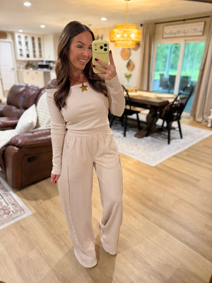 Skye Off Shoulder Ribbed Crop Top - Taupe