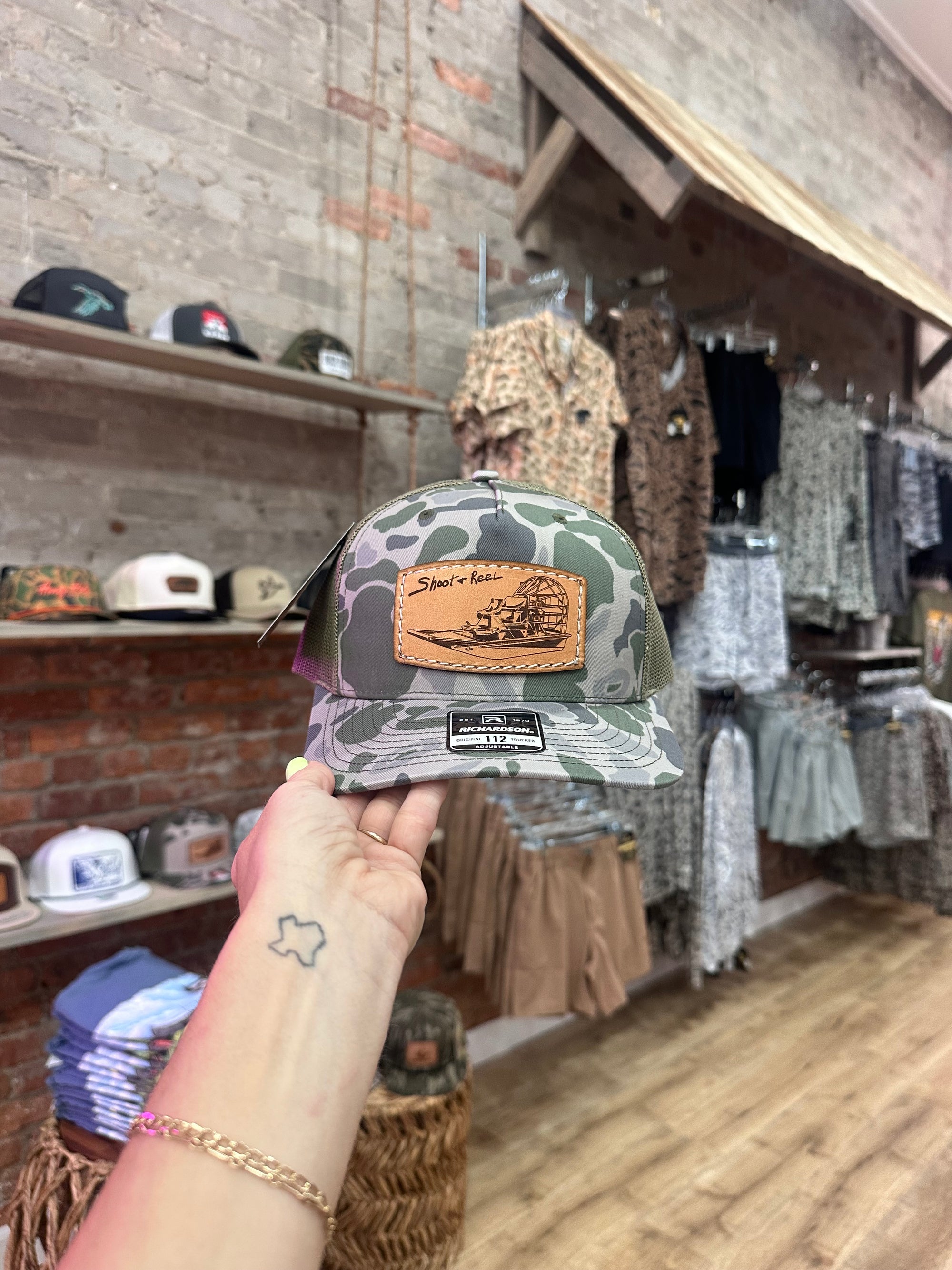 Marsh Duck Camo Airboat Patch Hat