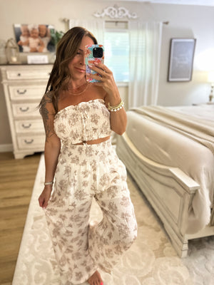 Marleigh Wide Leg Printed Pants